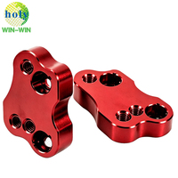 Kit d'adaptation de guidon usiné CNC 5 axes de précision en alliage d'aluminium, usinage par électroérosion à fil, anodisé bleu, tolérance de précision +/-0,005 mm