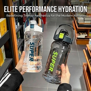 Bouteille d'eau sportive d'extérieur en PC de haute qualité avec paille, grande capacité, pour fitness, étudiants, camping estival - Product Image 3