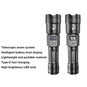 Torcia portatile ricaricabile USB ricarica rapida P50 Lampwick batteria agli ioni di litio Ultra luminosa per campeggio di emergenza - Product Image 5