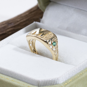 Anillo de compromiso Messi Jewelry MSR-2169 de 18k con diamante redondo de colores, tallado en laboratorio. - Product Image 5