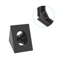 Support d'angle triangulaire réglable usiné CNC en alliage d'aluminium anodisé/plaqué noir/argent pour guide linéaire à rainure en V pour imprimante 3D