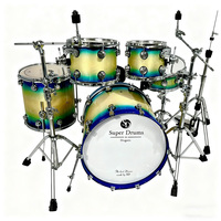 Batterie de tambours en bouleau professionnelle - Super Dragon Drums Jazz Drum Kit, ensemble de 5 tambours