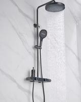 Ensemble de robinetterie de douche pour salle de bain en laiton, système de douche triple fonction avec douchette à main et robinet mural