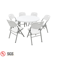 Table pliante d'extérieur, ensemble de 6 chaises, table de fête pliante et chaises pliantes de camping en plastique, modernes et bon marché