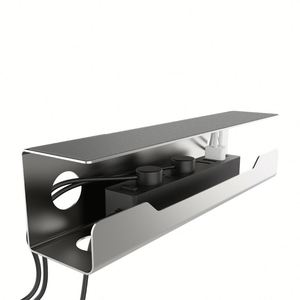 Plateau de gestion des câbles en métal perforé, en acier inoxydable, flexible, pour installation sous le bureau, accessoires de gestion des câbles en maille métallique - Product Image 2