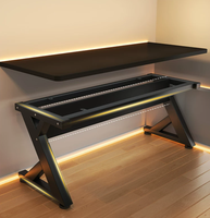 Bureau d'ordinateur en bois massif éco-responsable pour chambre à coucher, usage domestique et e-sport, bureau d'étude et d'écriture pour étudiant, pieds en Z renforcés, épaisseur 32 mm