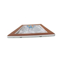DWF — Yacht gonflable flottant en bois de teck de luxe EVA, couche de méduse, plateforme de piscine d'océan avec filet