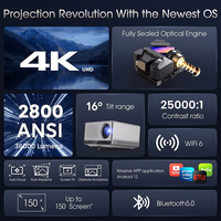 Projecteur 4K UHD natif RD910 avec moteur optique ultra-scellé, 64 Go, pour home cinéma, vidéo native, projecteur de jeu 4K, Proyector