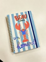 Carnet à spirale personnalisé avec reliure dorée, pages vierges couleur crème, couverture à lettrage coloré, bloc-notes pour journal quotidien