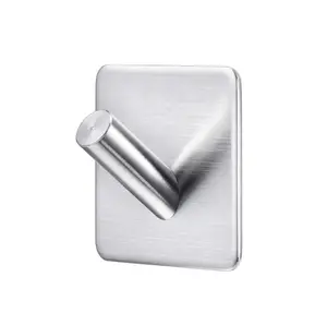 Wholesale 3M Self Adhesive Hooks SUS 304 Stainless Steel Heavy Duty Small Coat Picture Hook Wall Sticky Hook