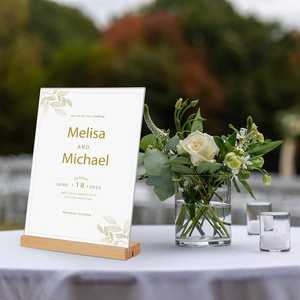 Support de signalétique en acrylique Newshow 5x7 avec base en bois, affichage vertical/incliné pour magasin et bureau, fabriqué en Chine - Product Image 4