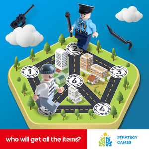 Eduman Cops Robbers Dig Kit 2-in-1 <strong>Archaeological</strong> <strong>Excavation</strong> Strategy Board <strong>Game</strong> STEM Educational Ages 6-12 City Map Figures - Product Image 2
