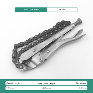 Alicates de Bloqueo de Cadena Profesionales de 8 Pulgadas, Abrazadera de Chapa Metálica de Acero, Herramienta Manual Ajustable Tipo Tornillo de Banco - Product Image 4
