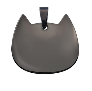 2024 Neuzugang Katzenform Haustier-ID-Tags Edelstahl eingraviertes Logo Blanks Hunde-Tag mit Reißverschluss - Product Image 5