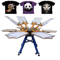 Machine de Sérigraphie 4 Couleurs 4 Postes pour T-shirts Textiles – Imprimante Rotative ou Son Kit Complet à Vendre