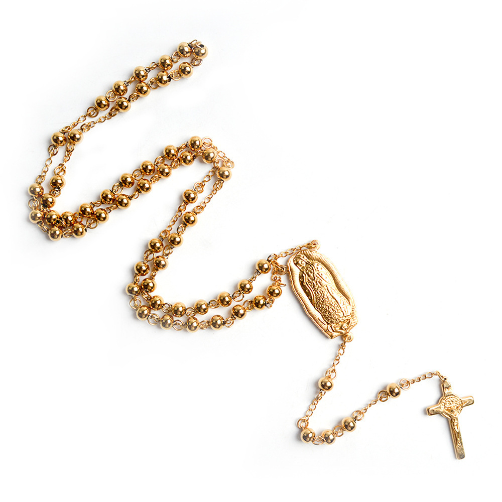Collier de prière en acier inoxydable or, offre spéciale, perles croisées, pendentif de jésus, offre spéciale