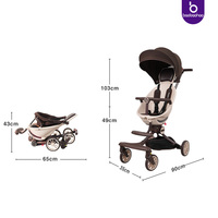 Poussette pour bébé entièrement pliable, portable et facile à embarquer, poussette de voyage légère pour bébé