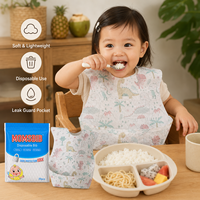 MOMSBIB Lot de 20 bavoirs pour enfants en tissu non tissé, film PE, sans BPA, imperméables, anti-déversement et anti-salissures pour l'alimentation