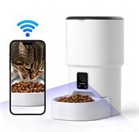 Comedero Automático para Mascotas con Control por WiFi y Bluetooth desde el Móvil, Temporizador Inteligente, Función de Dispensación de Granos, Apto para Gatos