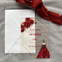 Carte d'invitation personnalisée pour Quinceañera sur le thème de la couronne de Raiponce, en acrylique simple, avec dorure argentée, pour 15 ans