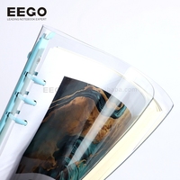 Nouveau blanc clair Pvc couverture souple personnalisé en gros rechargeable feuilles mobiles Journal 6 reliure à anneaux or A5 cahier avec diviseur