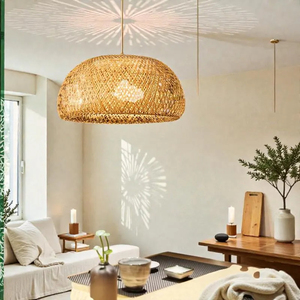 Lampe suspendue en rotin de bambou, lanterne tissée à la main, lustre Japandi minimaliste, lampe suspendue en osier naturel, fournisseur OEM - Product Image 3