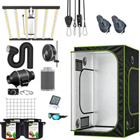 Kit complet de culture hydroponique avec éclairage LED à spectre complet 4x4, tente de culture à compression, kit dimmable pour serre
