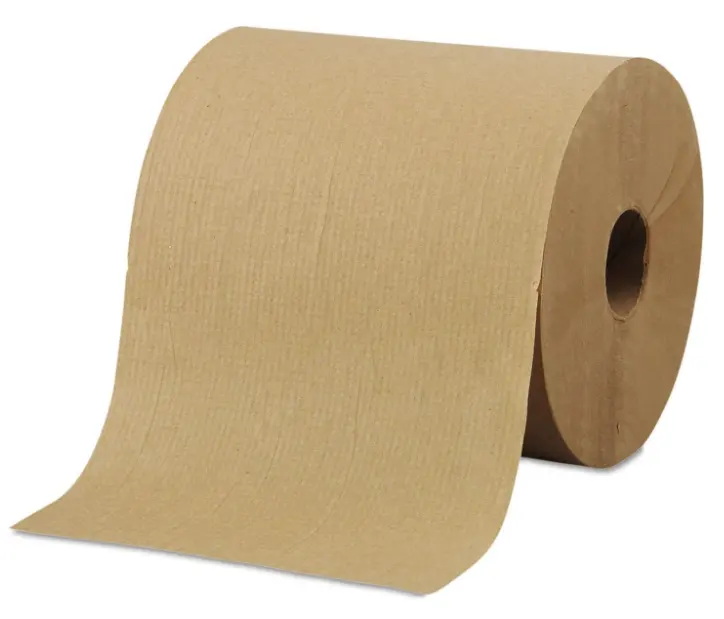 kraft hand paper towel roll  hardwound roll towel 600ft  100% recycled paper 1ply