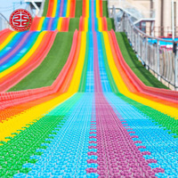 Toboggan arc-en-ciel commercial, grand toboggan en plastique pour enfants, toboggan extérieur en plastique pour enfants à vendre