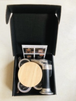 Kit de fumeur de cocktails classique, style cheminée, avec shaker et boîtes en bois polies, et enseignes murales