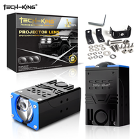 TECH-KING GT1 12V 24V Phare de calandre LED universel super lumineux 140W 6000K avec lentille de projecteur à faisceau bas/loin IP67 pour voiture et camion