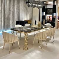 Chaise de salon design haut de gamme italienne luxueuse et légère à dossier haut Chaises de salle à manger modernes rembourrées en bois massif pour restaurant
