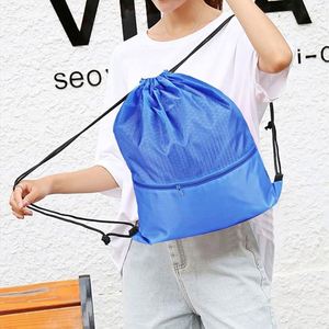 Quality Sports Gym Lunch Groceries Recycled <b>Backpack</b> Waterproof Zipper Blue Swimming Bag Kids <b>Drawstring</b> - Product Image 4
