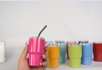 Verres à liqueur de 2oz 3oz sublimation en acier inoxydable double paroi sous vide tasse de Noël mariage mini gobelets à café vin avec paille