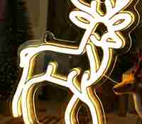 Enseigne néon LED personnalisée en forme de renne, alimentée par USB, pour décoration de Noël, idéale pour bar, café, cadeau de Noël, lampe murale ou de table.