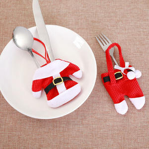 Adornos Navideños de Tela con Forma de Papá Noel para Colgar en el Árbol de Navidad, Porta Cubiertos, Juego de Cuchillos y Tenedores para Navidad - Product Image 2