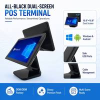 POS-терминал с двумя сенсорными экранами 15,6 дюйма, Windows 7/10/11, с принтером чеков, напрямую от производителя, OEM/ODM