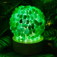 Lampe à gravier en cristal d'améthyste naturelle Boule de luxe Table de nuit de chevet Fée Amour Croix Animal pour la décoration intérieure Pierres à polir
