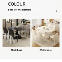 Table à manger rectangulaire extensible pliable à double usage en ardoise de style italien, noire, rotative et télescopique, luxe léger, convient aux petits espaces