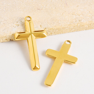 จี้รูปกางเขนสแตนเลส 304 ชุบทอง 18K สีเงิน พร้อมสร้อยคอ - Product Image 3