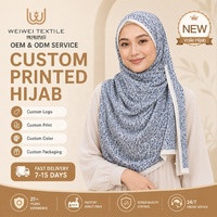 Fournisseur NOUVEAU Tissu fantaisie pour tudung jilbab en gros Coton liquide imprimé sur mesure pour femme musulmane hijab