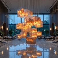 Lustre de luxe en cristal en forme de branche d'arbre, suspension en verre réglable, pour hall d'hôtel, salle de banquet, salle de bal, projets professionnels