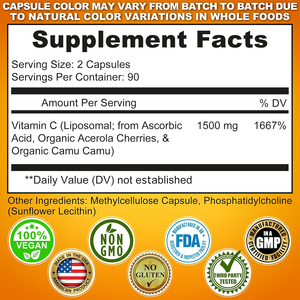 Vitamina C liposomal vegana de alta calidad de marca privada para estimular el metabolismo, refuerzo inmunológico y apoyo a la absorción de calcio en cápsulas blandas. - Product Image 2