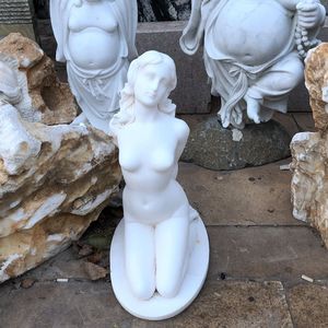 Estatua de Piedra de Chica Peri Sexy Tallada a Mano en Mármol Blanco para Uso en Hoteles, Diseño Moderno, Tamaño Personalizable - Product Image 4