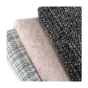 Wholesale High Quality Soft 62% Cotton 23% Polyester 15% Acrylic Tweed Fabrics For Women Winter Coat