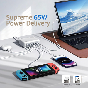 <span class=keywords><strong>Station</strong></span> <span class=keywords><strong>de</strong></span> <span class=keywords><strong>charge</strong></span> USB C 6 ports 130W pour plusieurs appareils, chargeur <span class=keywords><strong>de</strong></span> bureau <span class=keywords><strong>multi</strong></span>-téléphones pour iPhone, montre connectée, compatible PD 3.0 - Product Image 6