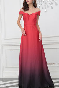 Newest Taffeta Evening Elegant <strong>Ombre</strong> Off Shoulders Red Black <strong>Wedding</strong> Bridesmaid Formal Evening <strong>Dresses</strong> - Product Image 4