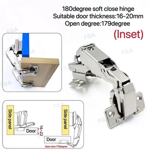 Bisagras Hidráulicas Ajustables de 180 Grados para Puertas de Armario, Bisagras Ocultas de Cierre Suave para Armarios, Talleres y Baños - Product Image 5