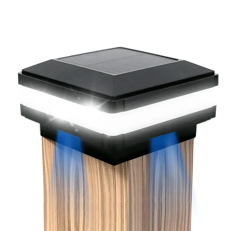 Lámpara de luz LED para exteriores, iluminación decorativa con forma cuadrada, poste de energía Solar, para valla, jardín, patio, pilar de puerta, Ip65