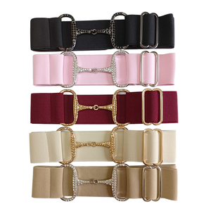 Dây lưng cưỡi ngựa đàn hồi chắc chắn 5cm (2 inch) có khắc logo miễn phí, có thể điều chỉnh, khóa cài hình bit ngựa đính đá - Product Image 1